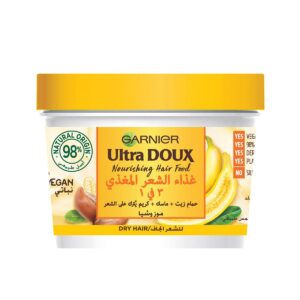 Garnier, Ultra Doux, Hair Food Cream, 3 In 1, With Banana And Shea Butter, For Dry Hair - 390 Ml