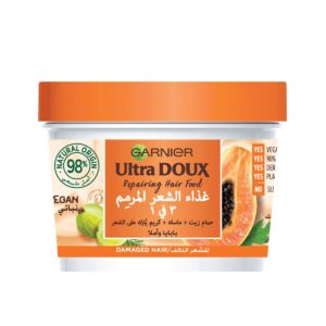 Garnier, Ultra Doux, Hair Food Cream, 3 In 1, With Papaya And Amla, For Damaged Hair - 390 Ml