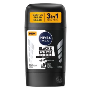 Nivea, Deodorant Stick, Black & White 3 In 1, for Men - 50 Ml