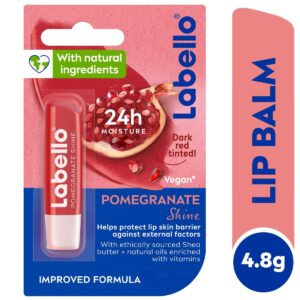 Labello, Lip Balm, Dark Red, 24H Moisture, Pomegranate Aroma - 4.8 Gm