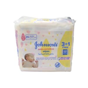 Johnsons Baby Wipes Ext.sensitive 3+1=224 Pcs