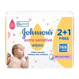 Johnsons Baby Wipes Extra Sensitive 2+1=168 Pcs