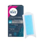 Veet Hair Removal Easy-Gel Wax Strips Body & Legs for Sensitive Skin, Soothing Almond Oil and Cornflower Scent – 20 Wax Strips