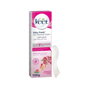 Veet Silky Fresh Hair Removal Cream Body & Legs for Normal Skin, Soothing Aloe Vera & Violet Blossom Fragrance – 100g