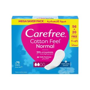 Carefree Cotton Feel Daily Feminine Liners - 76 Pieces