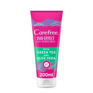 Carefree Duo Effect Intimate Daily Wash - Green Tea and Aloe Vera - 200ml