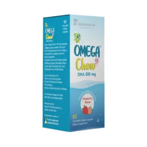 Jamjoom Pharma Omega Cho DHA 200 mg Strawberry Flavor 60 Chewable Capsules