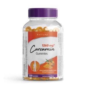 Holista - Curcumin, a food supplement extracted from turmeric, with orange flavor, 120 gummies