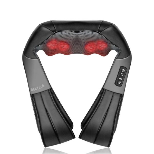 Neck and shoulder massager for muscle pain relief with 3D rotation