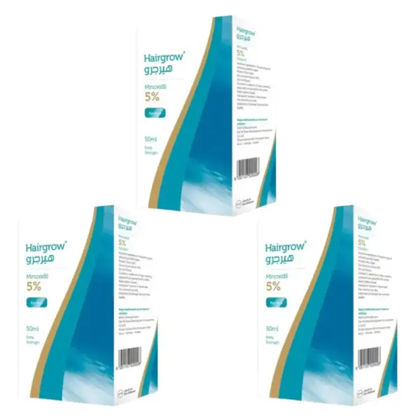Hair-Grow Minoxidil 5% Solution 50 ml 3 Pack